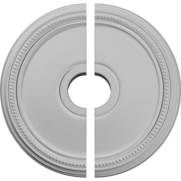 Ekena Millwork Diane Ceiling Medallion, Two Piece (Fits Canopies up to 5 3/8"), 18"OD x 3 5/8"ID x 1 1/8"P CM18DI2 - main